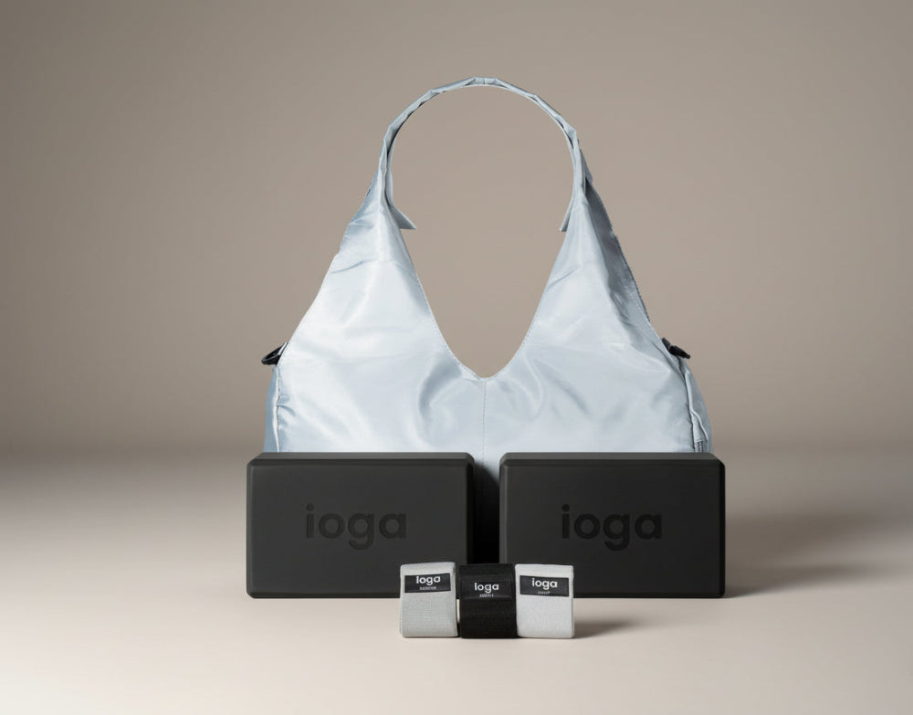 Kit de accesorios de yoga premium ioga - bloques bandas y bolsa - en uso