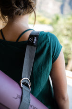 Correa de yoga ioga - cincha tejida resistente para estiramientos y transporte - vista lateral