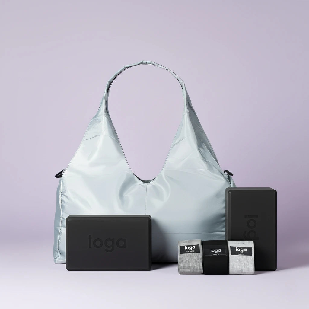 Kit de accesorios de yoga premium ioga - bloques bandas y bolsa - vista frontal