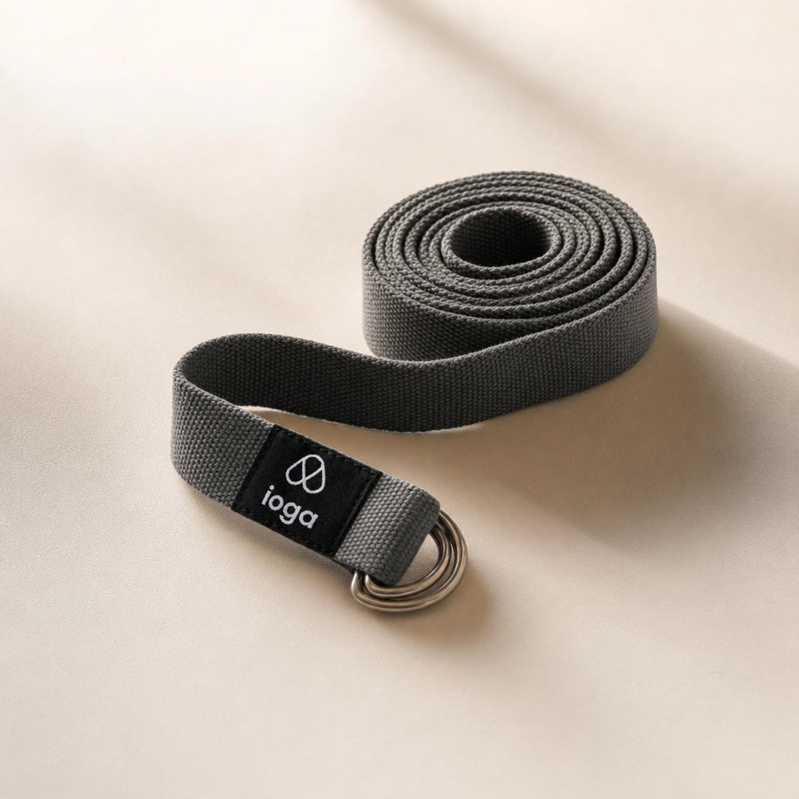 Correa de yoga IOGA de algodón negro de doble uso