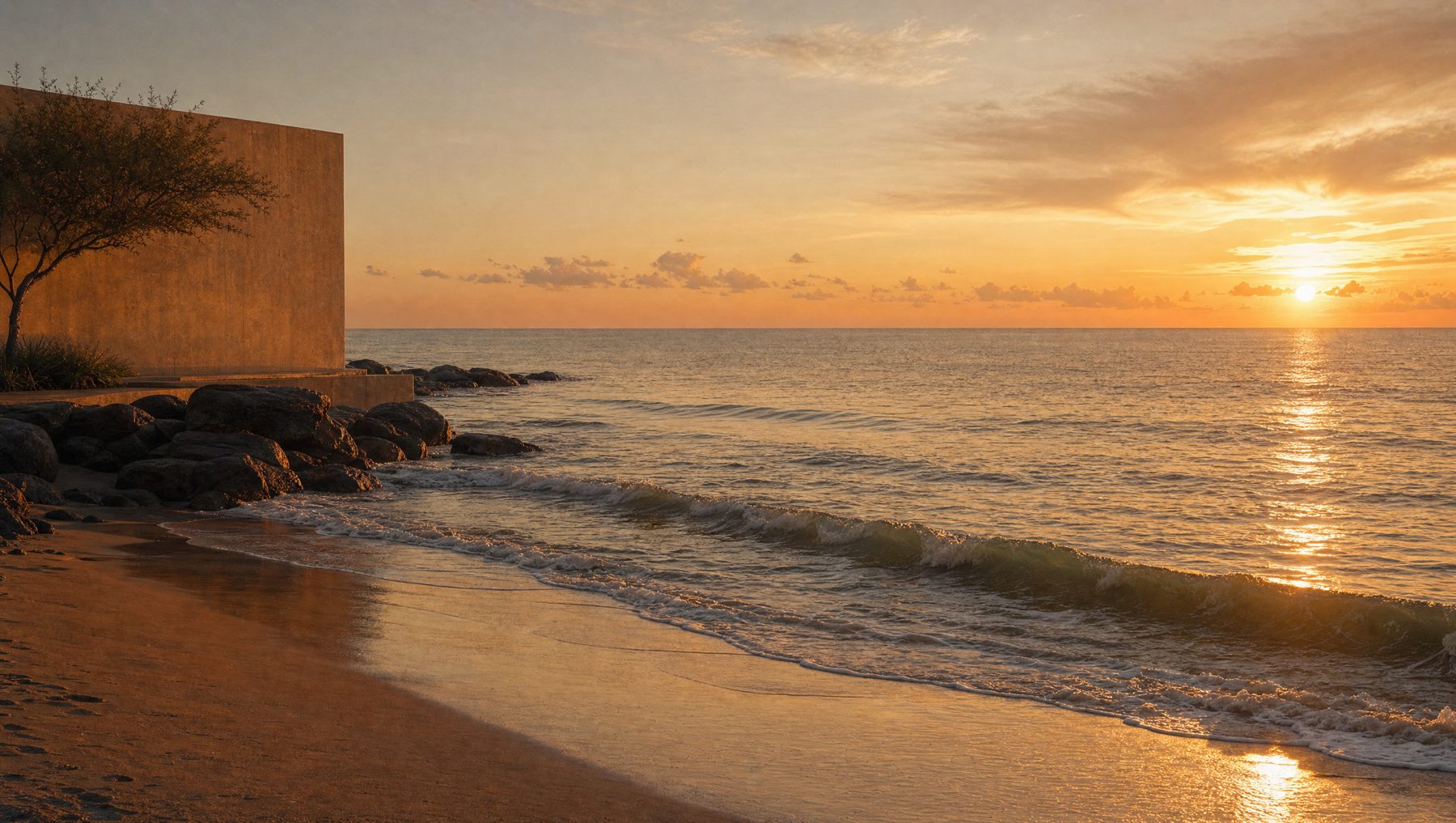 Atardecer en la costa mexicana