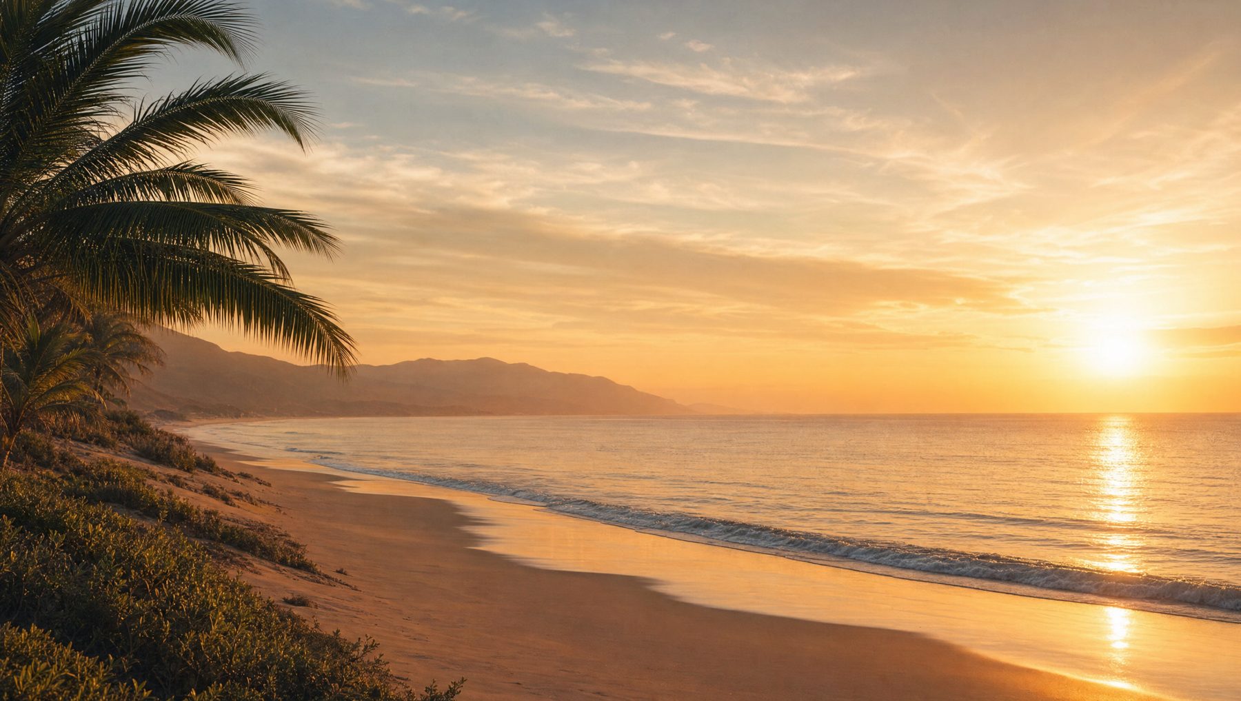 Atardecer en la costa mexicana
